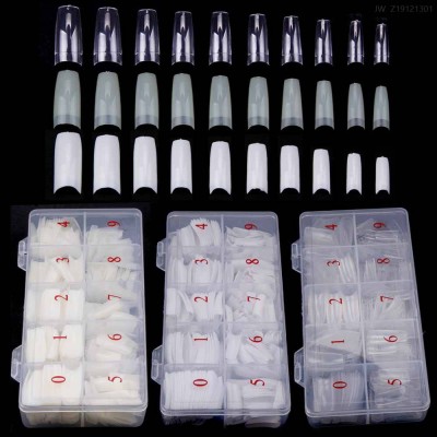 Oem 500pcs Lady French Style Artificial False Nails Half Tips And Full Cover False Nail,Box